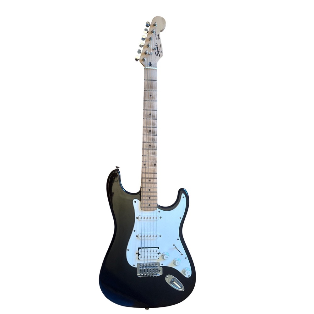 Squier by Fender Stratocaster HSS Electric Guitar Black Maple Fretboard